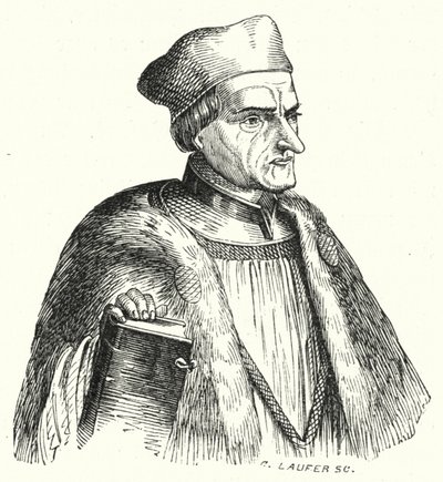 Johann Geiler von Kaisersberg, szwajcarski ksiądz i teolog (grafika) autorstwa German School