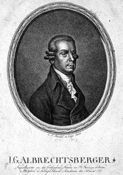 Johann Georg Albrechtsberger (1736-1809) rytowany przez C.F. Riedel autorstwa German School