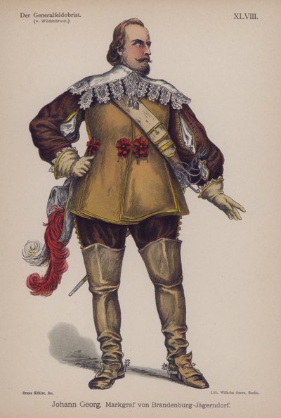 Johann Georg, margrabia brandenburski-Jagerndorf (1577-1624), z Der Generalfeldoberst autorstwa Ernsta von Wildenbruch (kolor lito) autorstwa German School