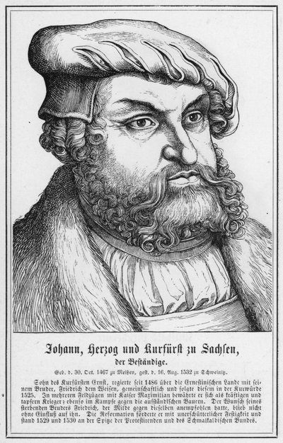 Johann, książę i elektor saski, niezłomny (grafika) autorstwa German School
