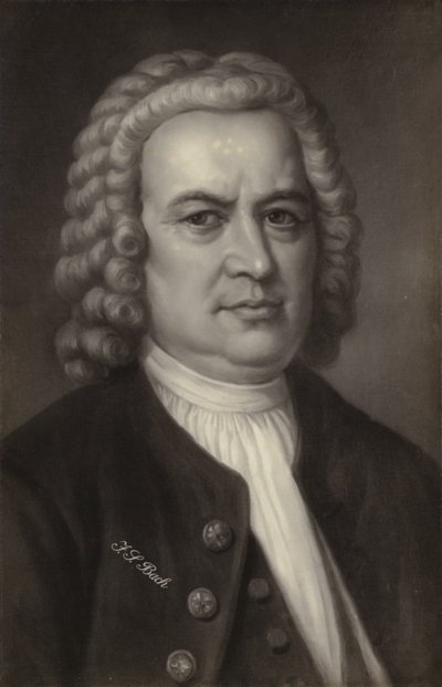 Johann Sebastian Bach, niemiecki kompozytor, organista, klawesynista, altowiolista i skrzypek epoki baroku (1685-1750) autorstwa German School