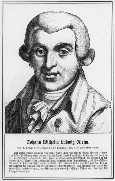 Johann Wilhelm Ludwig Gleim (grafika) autorstwa German School