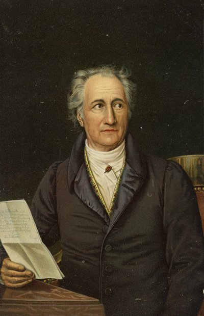 Johann Wolfgang von Goethe (1749-1832), niemiecki poeta, powieściopisarz i dramaturg (chromolitografia) autorstwa German School