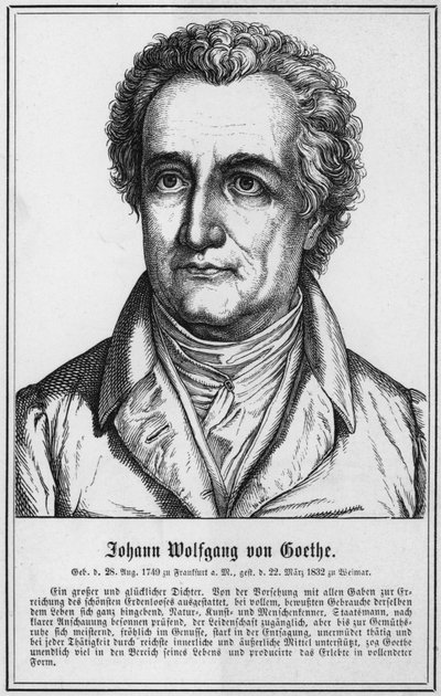 Johann Wolfgang von Goethe (grafika) autorstwa German School