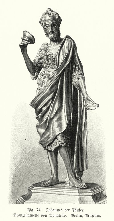 Jan Chrzciciel, rzeźba z brązu autorstwa Donatello (rycina) autorstwa German School