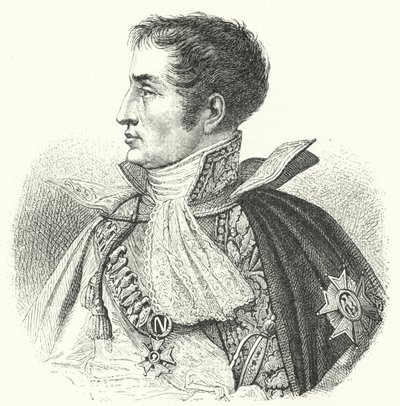 Józef Bonaparte, król Hiszpanii jako Józef I (grafika) autorstwa German School
