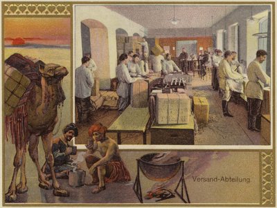 Reklama braci K i S Popov (kolorowa litografia) autorstwa German School