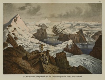 Kaiser Franz Joseph Fjord i Petermann Peak, Grenlandia (kolor lito) autorstwa German School