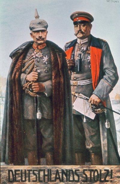 Kaiser Wilhelm II i feldmarszałek Hindenburg autorstwa German School