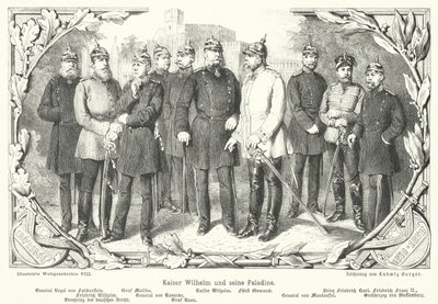 Kaiser Wilhelm II i jego paladyni autorstwa German School