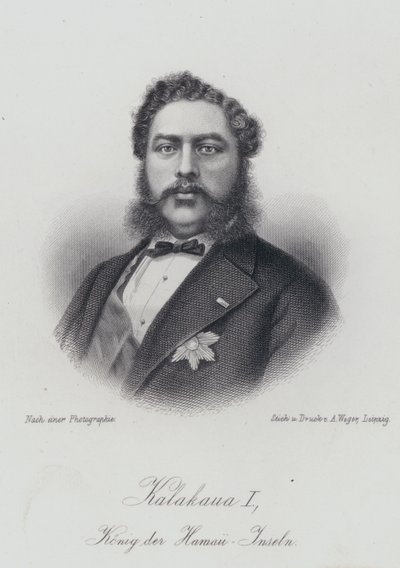 Kalakaua I, Król Wysp Hawajskich (grafika) autorstwa German School