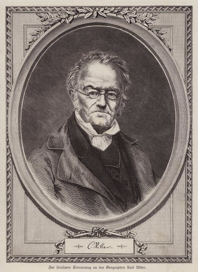 Karl Ritter, niemiecki geograf i profesor na Uniwersytecie Berlińskim (grafika) autorstwa German School