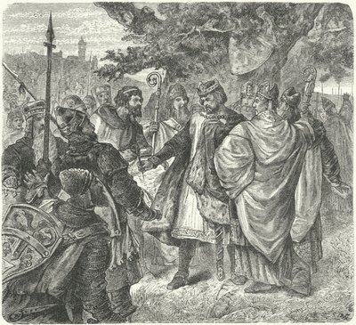 Król Jan zgadza się na Magna Carta, Runnymede autorstwa German School