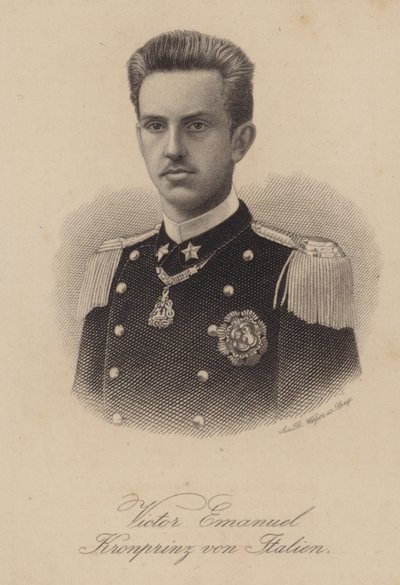 Król Wiktor Emanuel III Włoch, gdy książę koronny autorstwa German School
