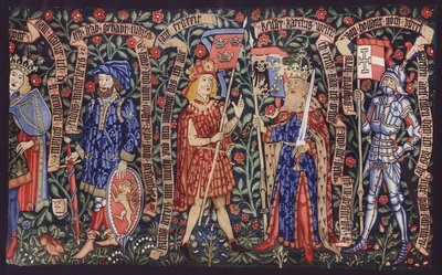 Królowie, szlachta i rycerze, gobelin, Bazylea, ok. 1490 r. (litografia barwna) autorstwa German School