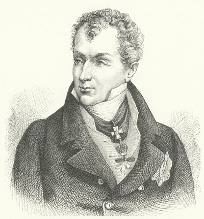 Klemens von Metternich, książę Metternich-Winneburg, niemiecki dyplomata i mąż stanu (grafika) autorstwa German School