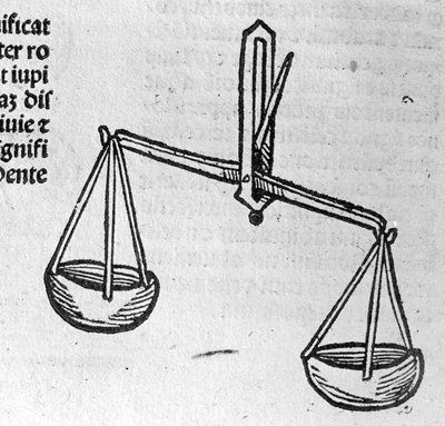 La Libra - w Traité de Johannes Angelo O wielkich związkach rewolucji lat i ich doskonałościach. Augsburg, Erhard Ratdolt autorstwa German School