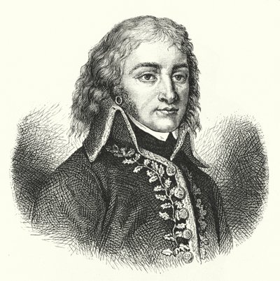 Lazare Hoche , francuski generał w armii rewolucyjnej (Grawerowanie) autorstwa German School