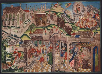 Gobelin Łazarz, Bazylea, ok. 1500 r. (litografia barwna) autorstwa German School