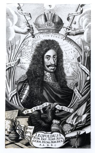 Leopold I (1640-1705), król Węgier i cesarz rzymski, ryty przez Filipa Kiliana (1628-93) autorstwa German School
