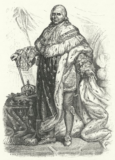 Ludwik XVIII, król Francji (rycina) autorstwa German School