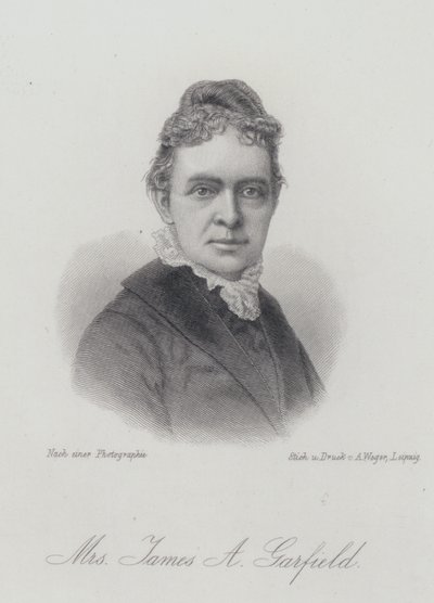 Lucretia Garfield, żona prezydenta USA Jamesa Garfielda (grafika) autorstwa German School