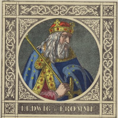 Ludwig D Fromme, 814-840 (kolorowy grawerunek) autorstwa German School