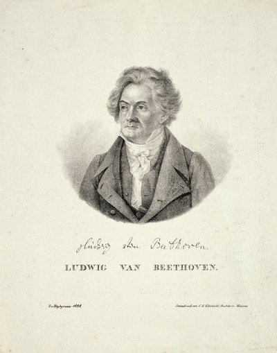 Ludwig van Beethoven (1770-1827) rytowany przez C.F. Klinkicht autorstwa German School