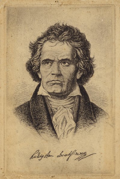Ludwig van Beethoven, niemiecki kompozytor i pianista (1770-1827) autorstwa German School