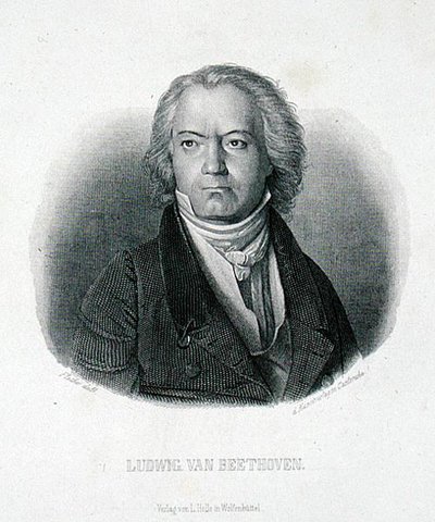 Ludwig van Beethoven (1770-1827) (grafika) autorstwa German School