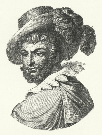 Luis de Camoes , portugalski poeta (grafika) autorstwa German School