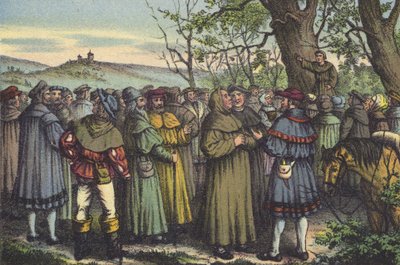 Głoszenie Lutra (chromolitho) autorstwa German School