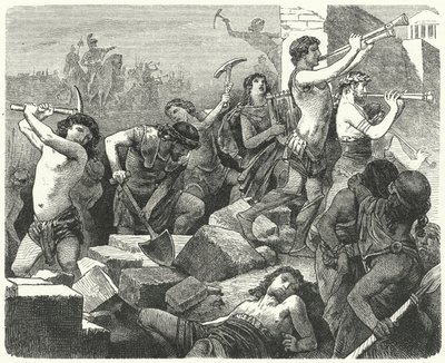 Lysander rozkazuje zburzyć mury Aten (rycina) autorstwa German School