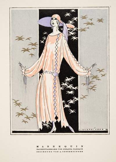 "Manekin", reklama sukienki Johanny Marbach, ze Stylu, wyd. 1922 (druk pochoir) autorstwa German School