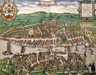 Mapa Zurychu, 1575 autorstwa German School