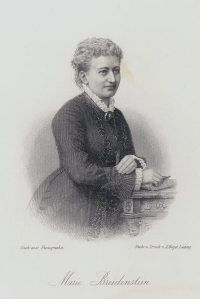 Marie Breidenstein, niemiecka pianistka, śpiewaczka i nauczycielka śpiewu (grafika) autorstwa German School