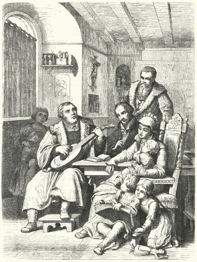 Marcin Luter w domu z rodziną autorstwa German School