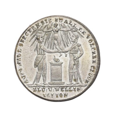 Medal upamiętniający Wellingtona i Blüchera w Waterloo autorstwa German School