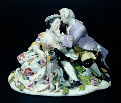 Spotkanie zakochanych, prawdopodobnie Johann Joachim Kandler (1706-75) c.1735 (porcelana) autorstwa German School