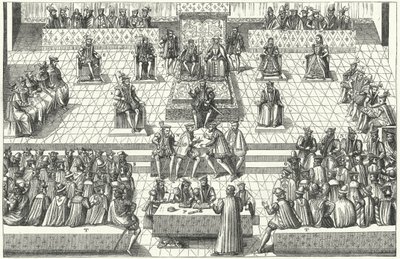 Spotkanie stanów francuskich generalnych w Orleanie, styczeń 1561 (rycina) autorstwa German School