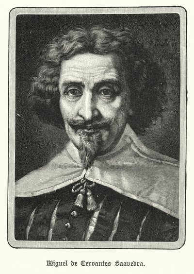 Miguel de Cervantes Saavedra , hiszpański powieściopisarz (lito) autorstwa German School
