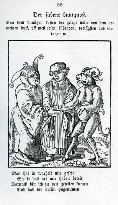 Minister, głupek i diabeł z Das Kloster obj. 10, 1845-1849 autorstwa German School