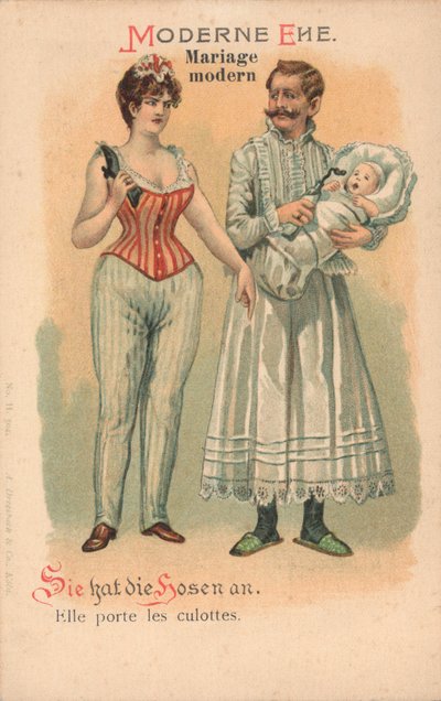 Nowoczesne małżeństwo (chromolitho) autorstwa German School