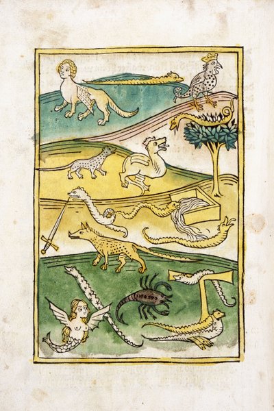 Potwory i węże w krajobrazie, 1478 autorstwa German School