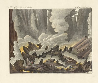 Etna Sycylii (kolorowy grawerunek) autorstwa German School