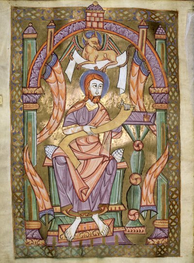 Ms Czart 1207 IV fol CXIXv Św. Łukasz Ewangelista, z Ewangeliarz katedry płockiej, ok.1075 autorstwa German School