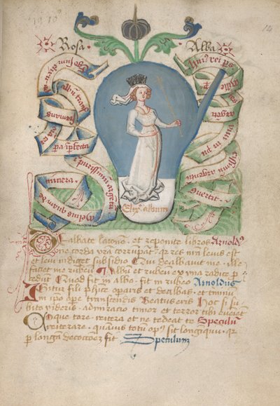 Ms Sloane 2560, f.14 z traktatów alchemicznych, koniec XV w. (welum) autorstwa German School