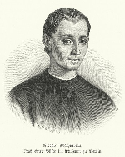 Niccolo Machiavelli, włoski dyplomata, polityk, filozof i pisarz (lito) autorstwa German School