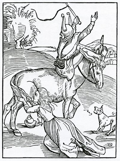 O wielkim gniewie, zdarzenia z małej okazji, ilustracja z angielskiego przekładu „Statek głupców” Alexandra Barclay