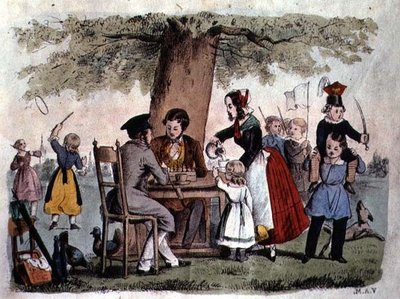 Igrzyska na świeżym powietrzu, Niemcy, ok. 1860 r. (rycina kolorowa) autorstwa German School
